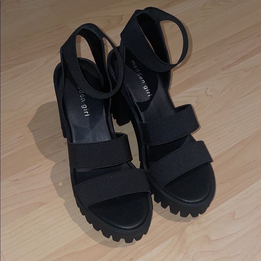 Madden Girl Black Platform Sandals